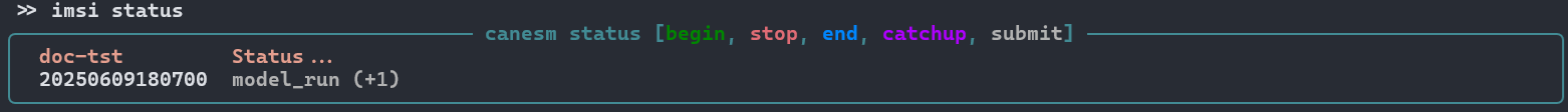 Maestro ``imsi status`` output